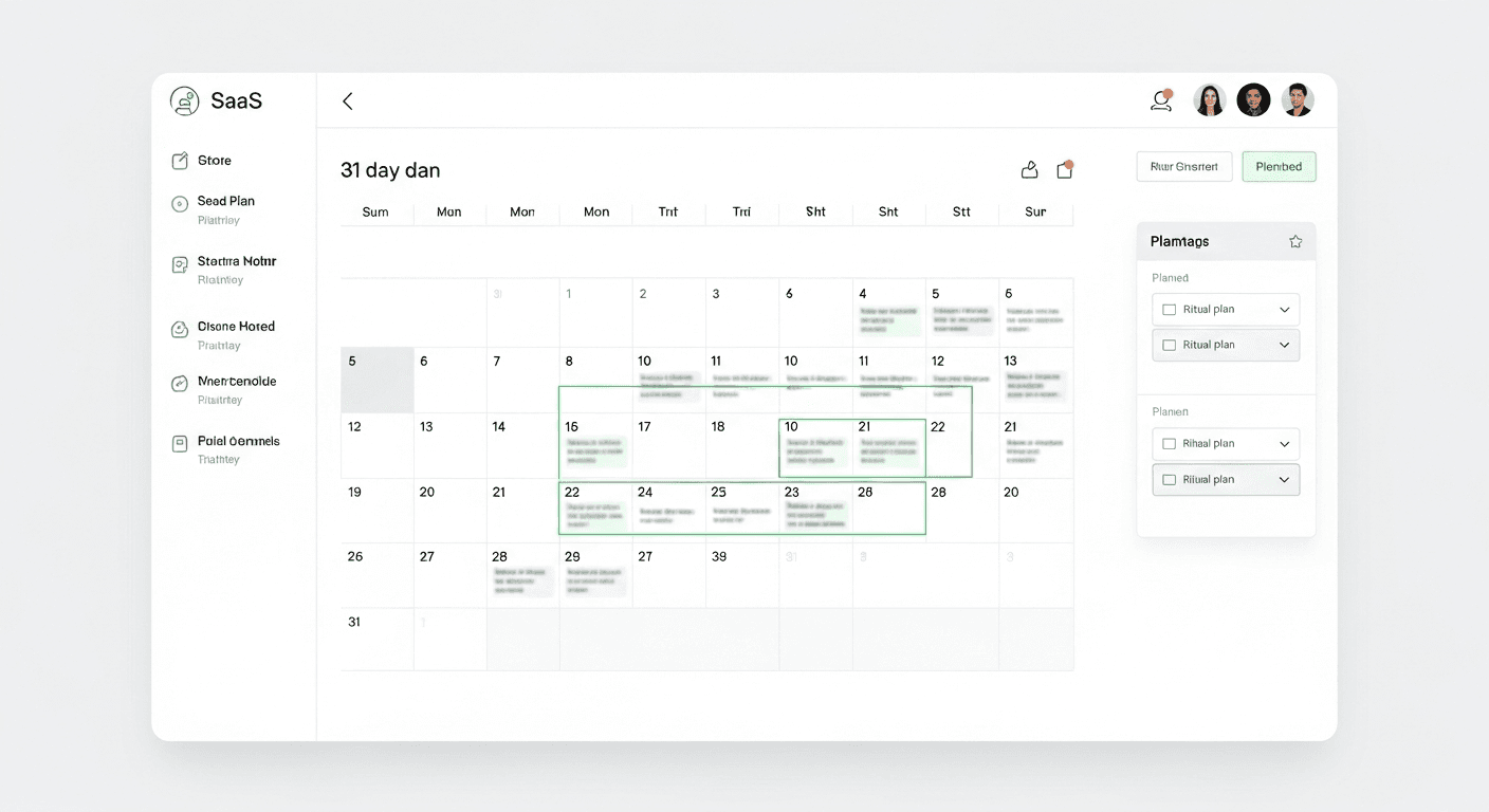Ritual plan calendar view